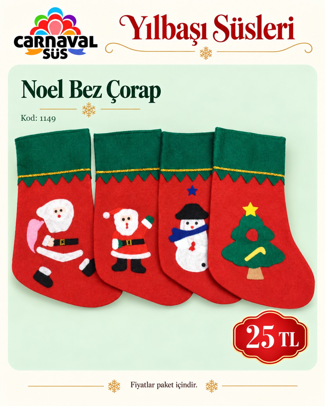 NOEL BEZ ÇORAP | Kod: 1149 | 25 TL