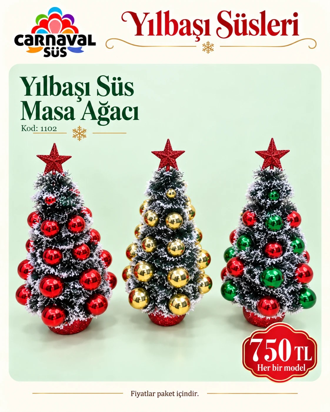 YILBAŞI SÜS MASA AĞACI | Kod: 1102 | 750 TL