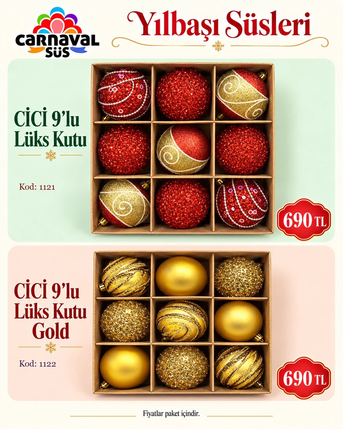 CİCİ 9 LU LÜX KUTU | Kod: 1121 | 690 TL, CİCİ 9 LU LÜX KUTU GOLD | Kod: 1122 | 690 TL