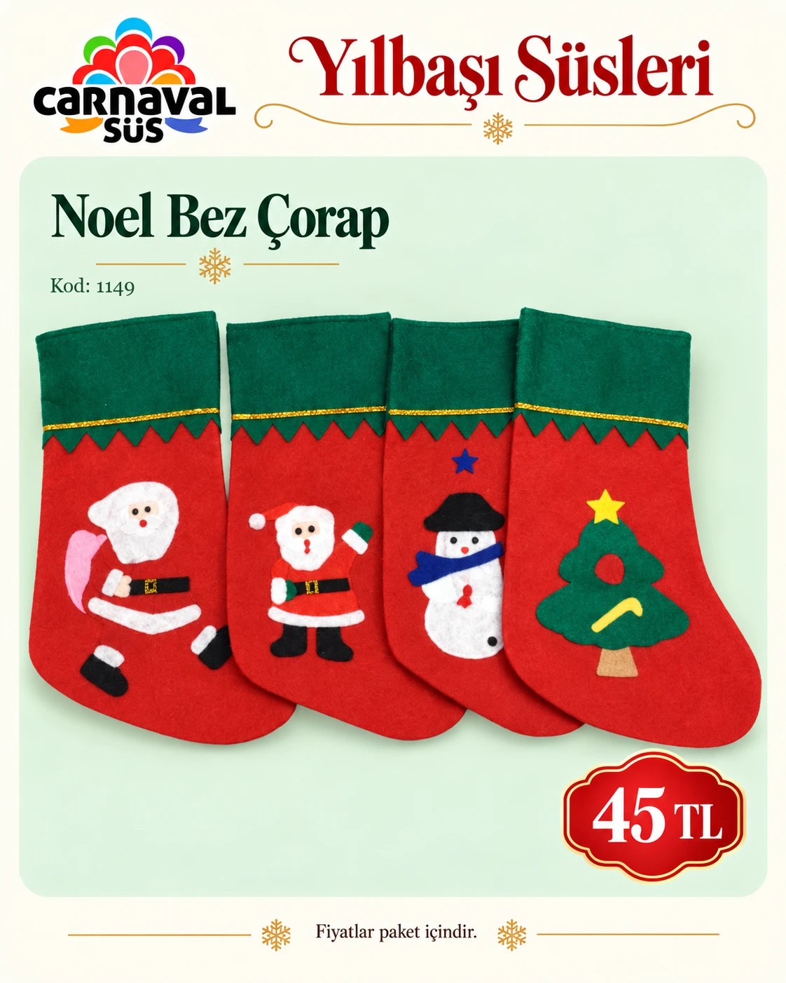 NOEL BEZ ÇORAP | Kod: 1149 | 45 TL