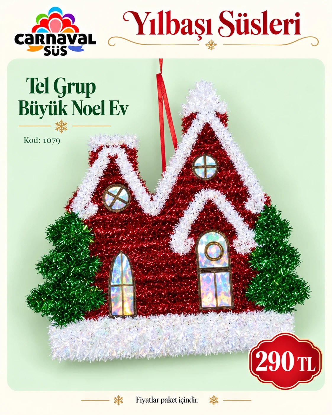 TEL GRUP BÜYÜK NOEL EV | Kod: 1079 | 290 TL